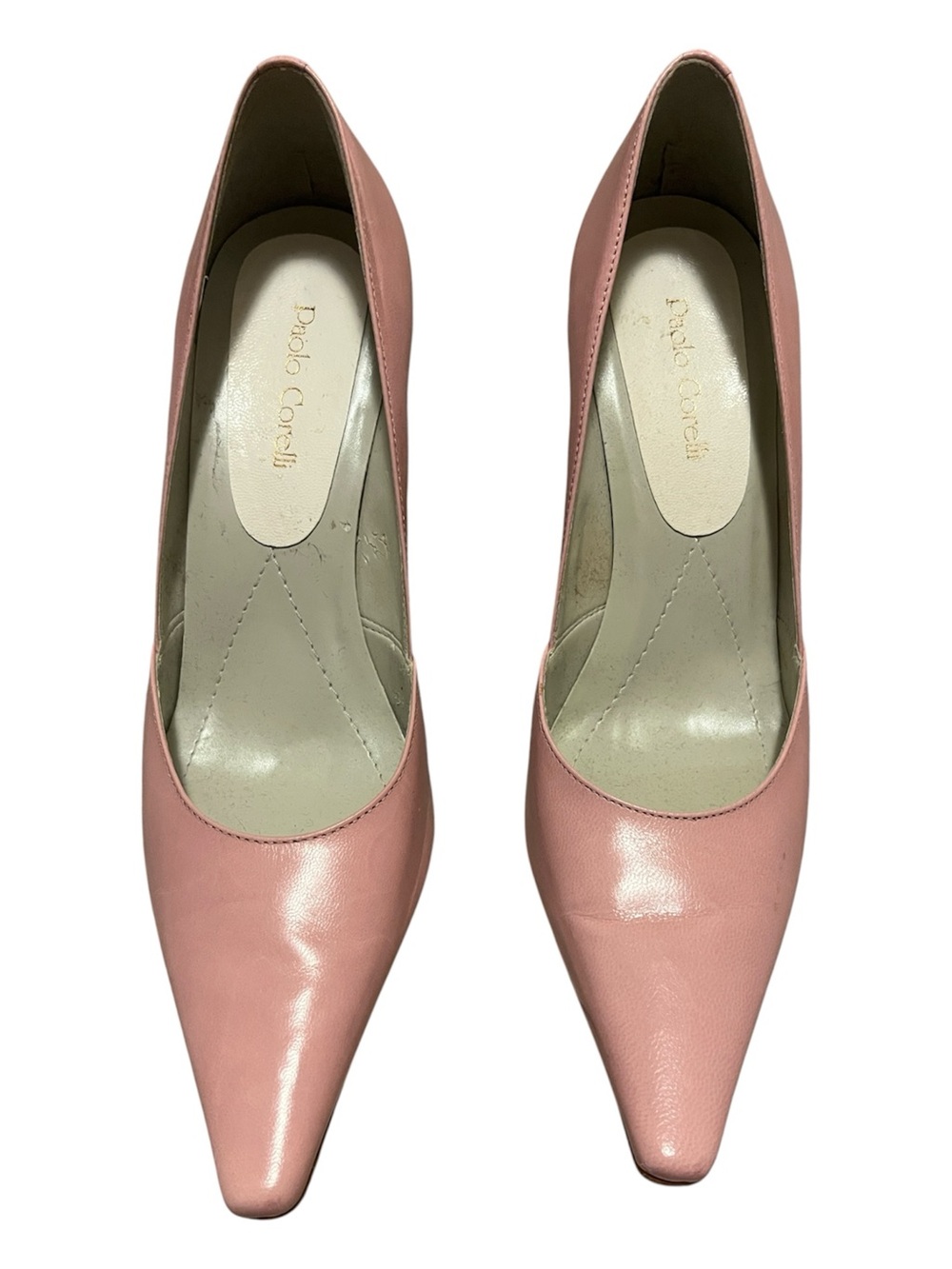 Paolo Corelli Light Pink Leather Pointed Toe d'Orsay High Heel Pumps Size 37